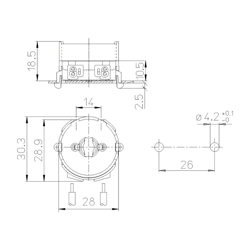 G13 lamp holder 3142/FAU-TR
