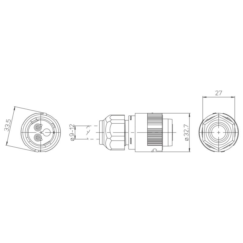 Στεγανός κονέκτορας IP66/67 2P (3702/V2P) -  Τεμ.