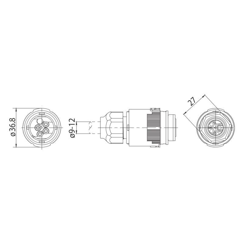 Στεγανός κονέκτορας IP66/67 3P+E (3702/M-4P) -  Τεμ.