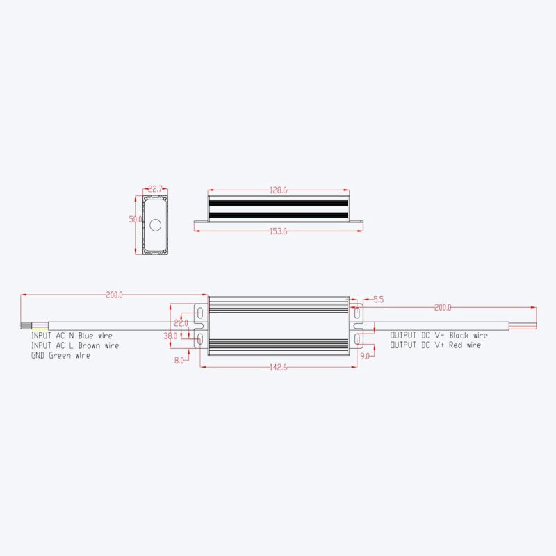 Τροφοδοτικό Cubalux IP67 60 Watt 12VDC -  Τεμ.