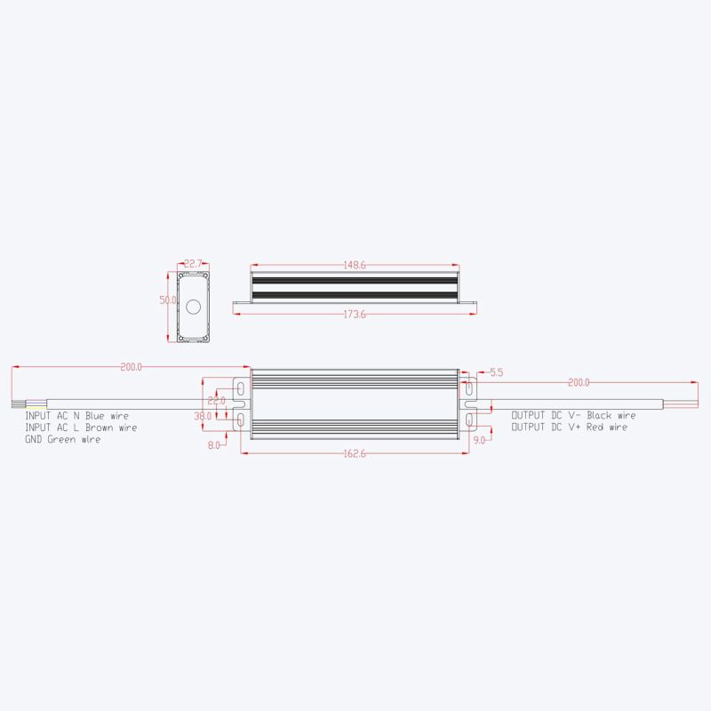 Τροφοδοτικό Cubalux IP67 100 Watt 12VDC -  Τεμ.