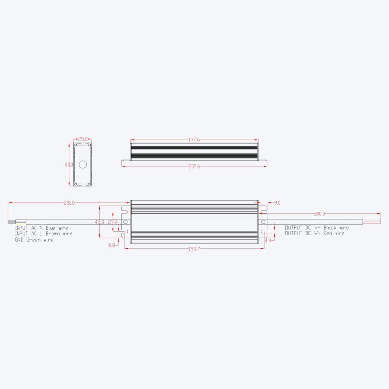 Τροφοδοτικό Cubalux IP67 200 Watt 12VDC -  Τεμ.