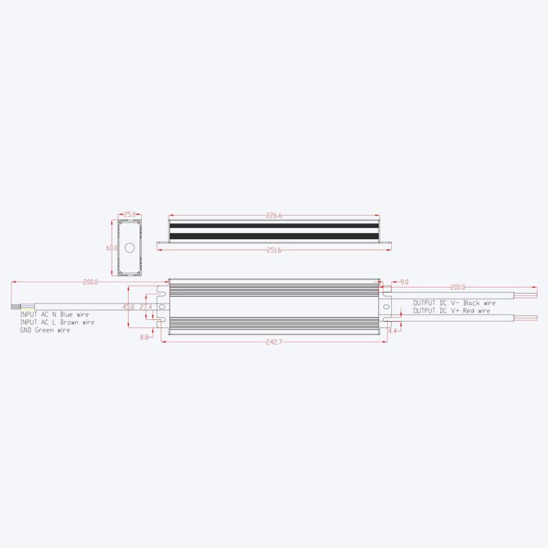 Τροφοδοτικό Cubalux IP67 300 Watt 24VDC -  Τεμ.