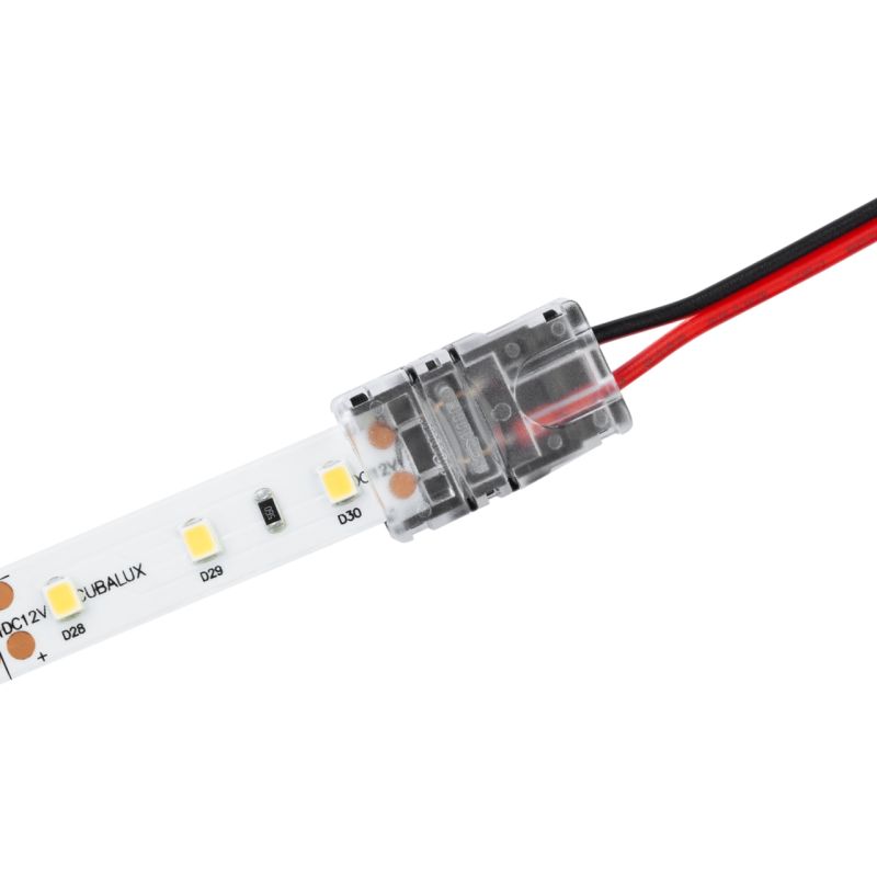 Kονέκτορας παροχής IP20 για ταινίες led πλάτους 10mm με καλ. 15cm -  Τεμ.