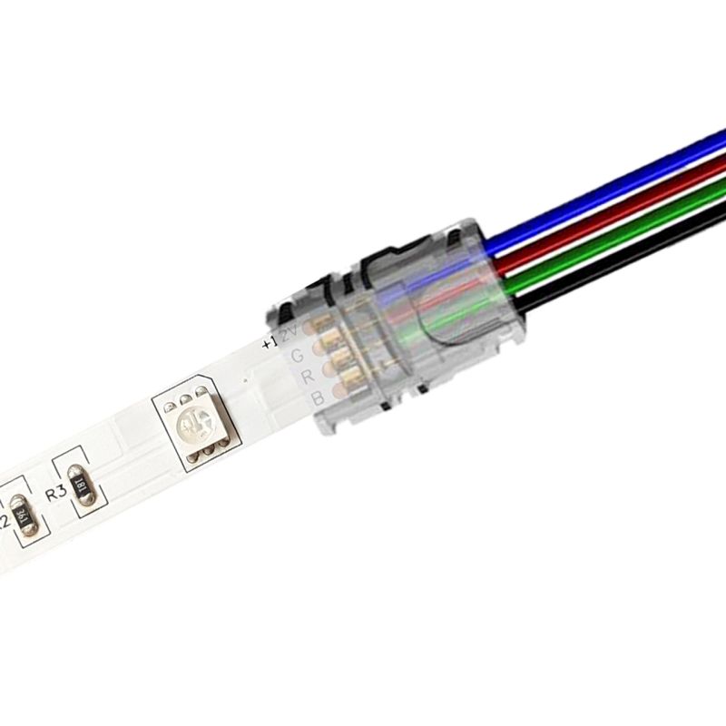 Κονέκτορας παροχής RGB IP20 για ταινίες led πλάτους 10mm με καλ. 15cm -  Τεμ.