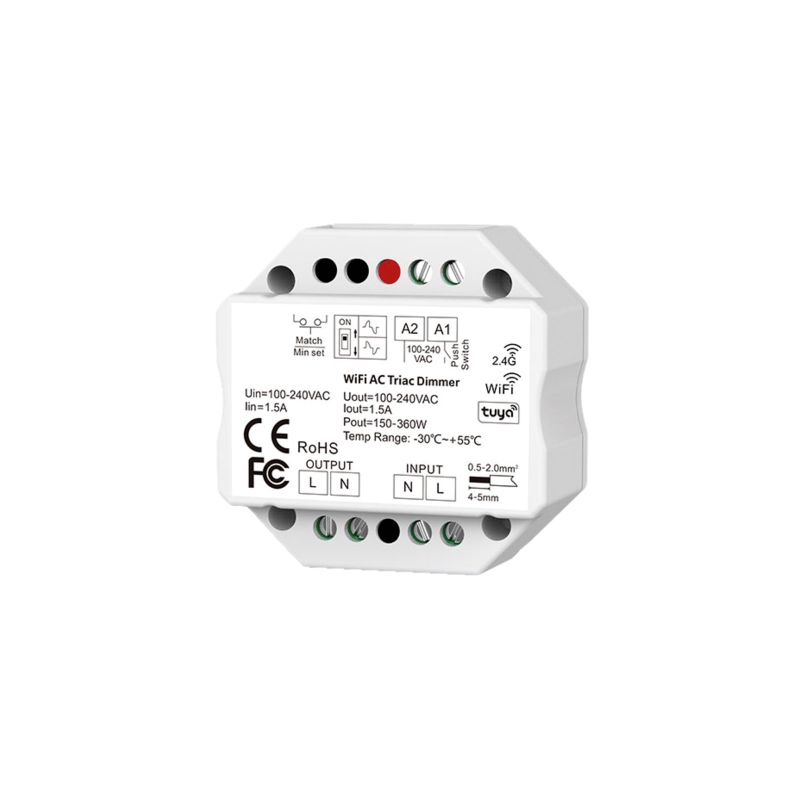 TRIAC dimmer WiFi-Ασύρματο-Push Button 1A 230VAC -  Τεμ.
