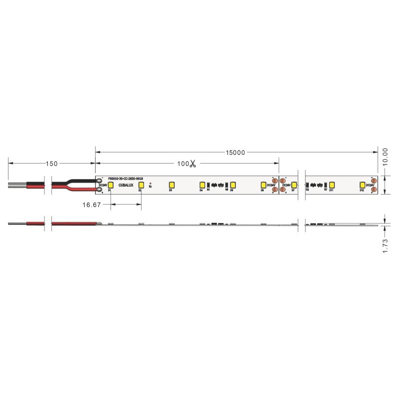 Ταινία LED Jazz 3 Watt/m 24V-IC CRI80 IP20 60 LED/m 3000K 15m -  Τεμ.