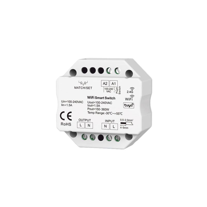 Διακόπτης On/Off WiFi-Ασύρματος-Push Button 1A 230VAC -  Τεμ.