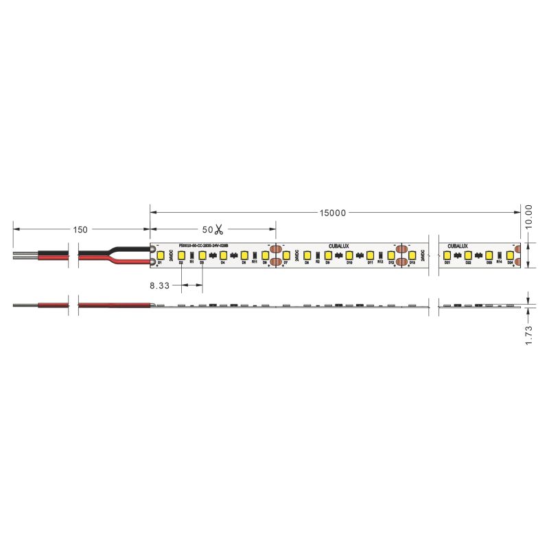 Ταινία LED Jazz 12 Watt/m 24V-IC CRI80 IP20 120 LED/m 3000K 15m -  Τεμ.