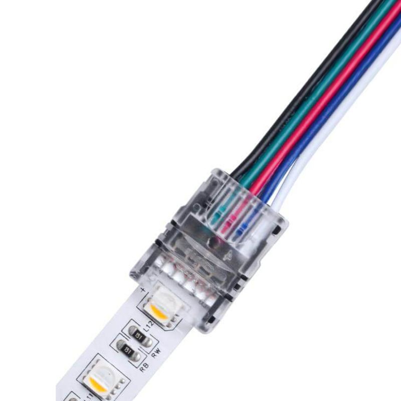 Kονέκτρορας παροχής RGBW IP20 για ταινίες led πλάτους 12mm με καλ. 15cm -  Τεμ.