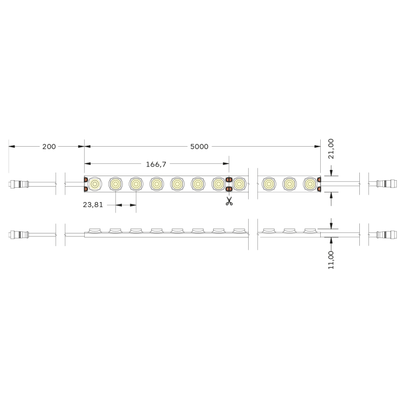 Ταινία LED Jazz 16 Watt/m 24V με Φακό 30 IP67 42 LED/m RGBW 5m -  Τεμ.