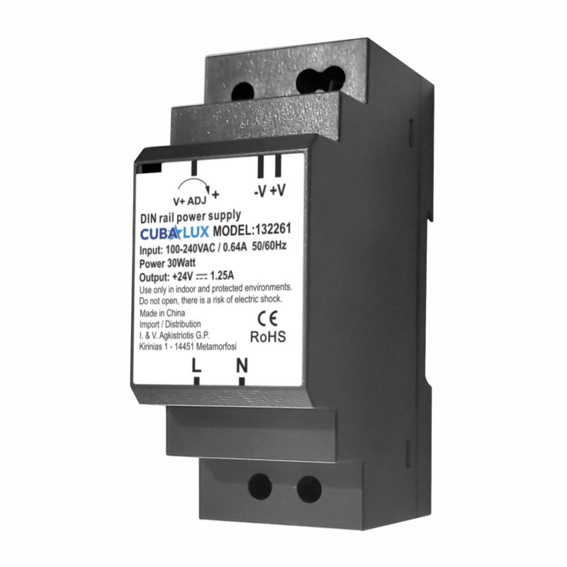 Τροφοδοτικό ράγας Cubalux 30Watt 24V IP20 -  Τεμ.