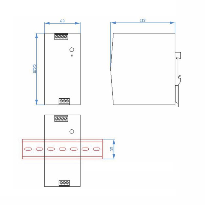 Τροφοδοτικό ράγας Cubalux 240Watt 24V IP20 -  Τεμ.