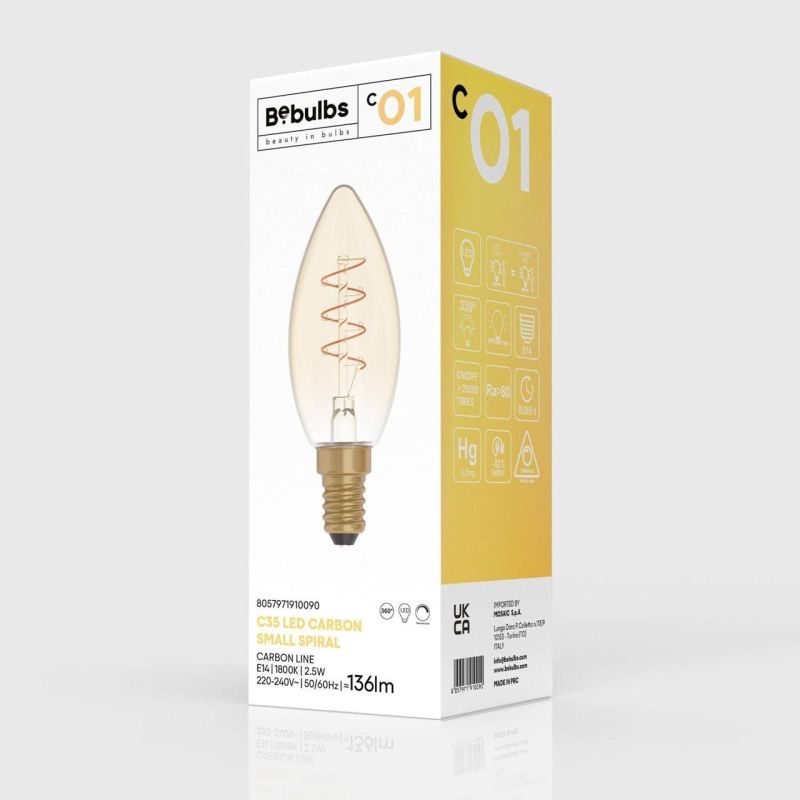 Λάμπα LED Μελί Κερί C35 2.5W 136Lm E14 1800K Dim -  Τεμ.