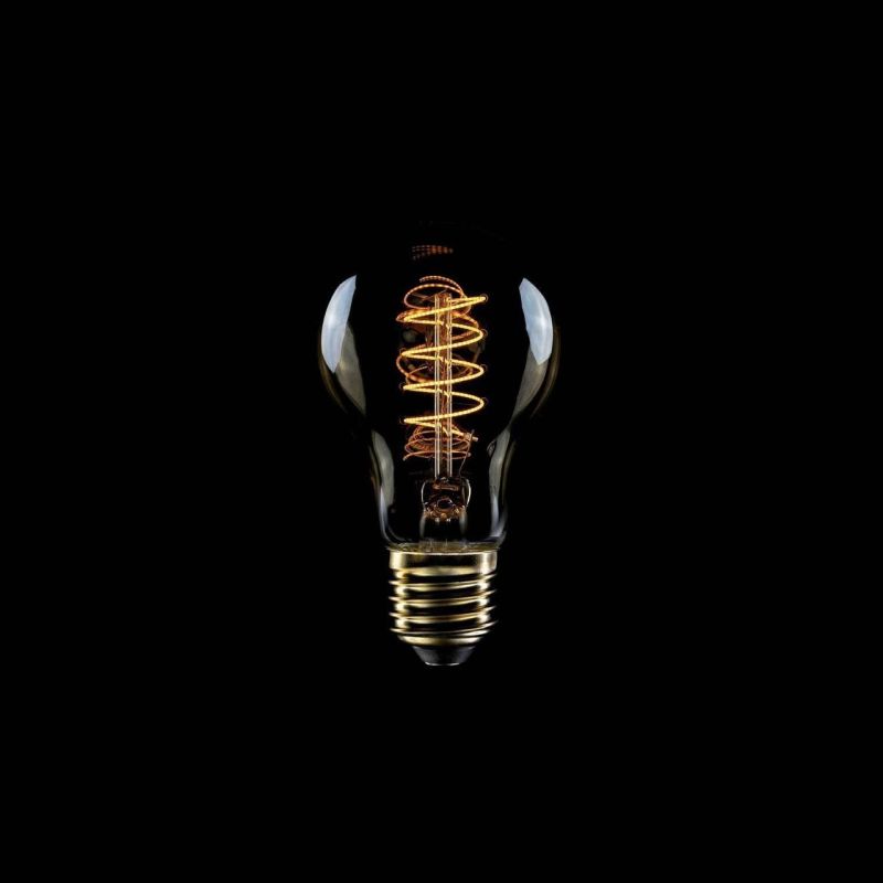 Λάμπα LED Μελί γλόμπος με σπιράλ νήμα, A60 4W 250Lm E27 1800K Dim -  Τεμ.