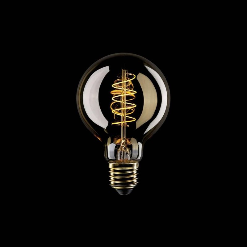 Λάμπα LED Μελί γλόμπος με σπιράλ νήμα G80 4W 250Lm E27 1800K Dim -  Τεμ.