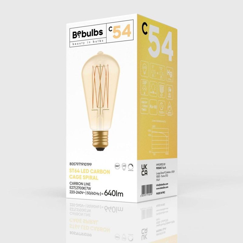 Λάμπα LED Μελί αχλάδι με νήμα Cage  ST64 7W 640Lm E27 2700K Dim -  Τεμ.