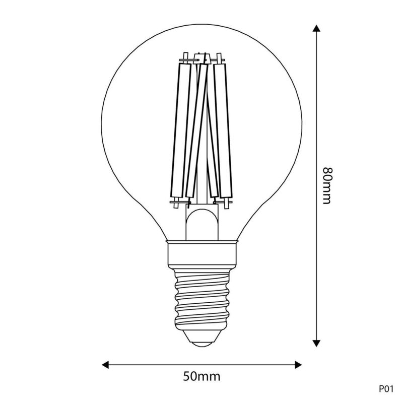 Λάμπα LED με εφέ πορσελάνης, γλόμπος, CRI 95 G50, 5.9W 550Lm E14 2700K DIM -  Τεμ.