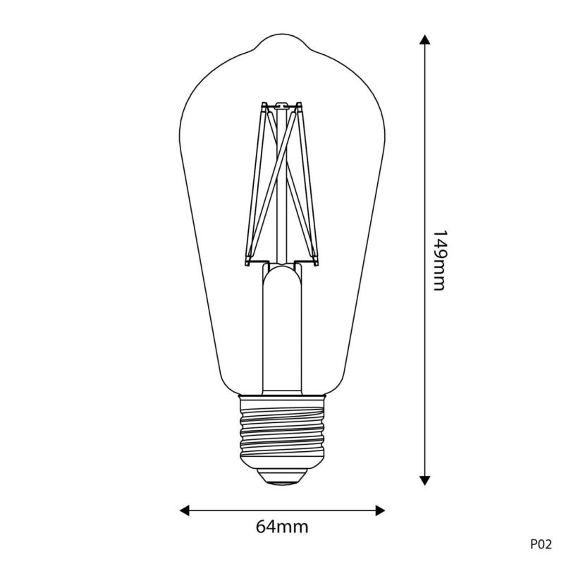 Λάμπα LED με εφέ πορσελάνης αχλάδι, CRI 95 ST64 7W 640Lm E27 2700K\nDIM -  Τεμ.
