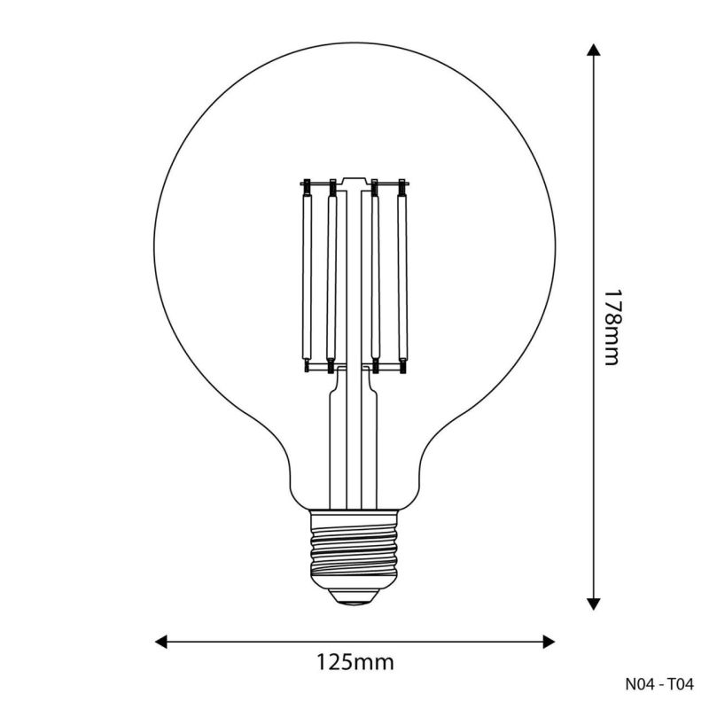 Λάμπα LED Διαφανής γλόμπος, G125 7W 806Lm E27 2700K DIM -  Τεμ.