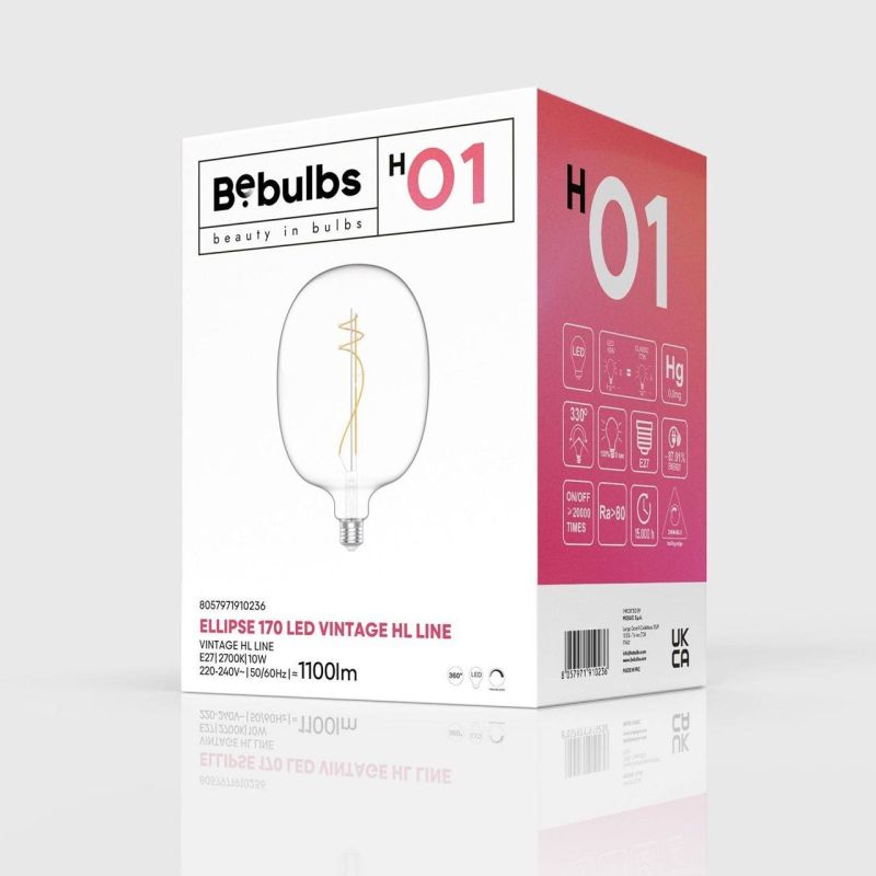 Λάμπα LED Διαφανής Ovale 170, 10W 1100Lm E27 2700K, Ντιμαριζόμενος DIM -  Τεμ.