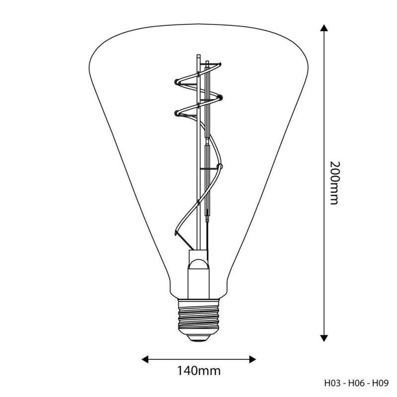 Transparent LED Bulb Cone 140 10W 1100Lm E27 2700K Dimmable