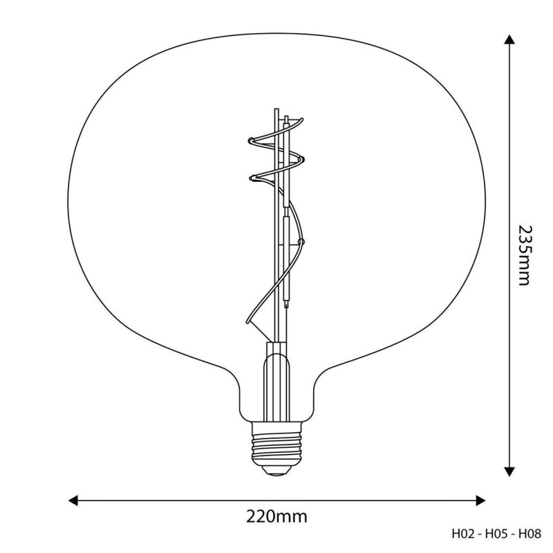Golden Ellipse 220 LED Bulb 8,5W 806Lm E27 2200K,  Dimmable
