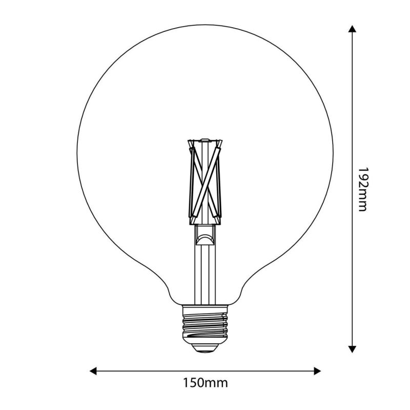 Λάμπα LED με εφέ πορσελάνης γλόμπος, CRI 95, G150, 7W, 640Lm, E27, 2700K,\nDIM -  Τεμ.
