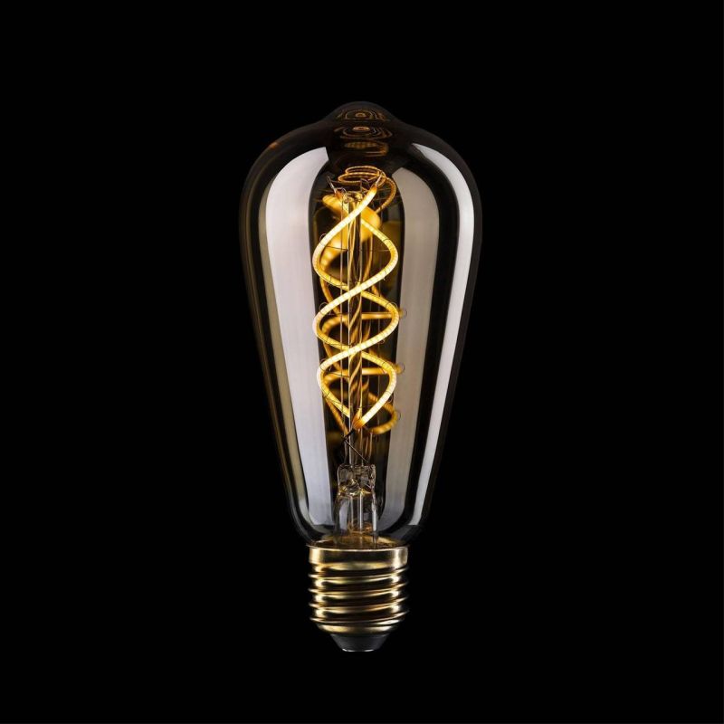 Λάμπα LED Μελί αχλάδι, 5V, με σπιράλ νήμα, ST64 1,3W 80Lm E27 2500K DIM -  Τεμ.