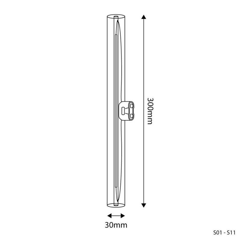 Λάμπα LED Διαφανής, Linestra, S14d, μήκος 500 mm CRI 90, 7W 620Lm 2700K DIM - S02 -  Τεμ.