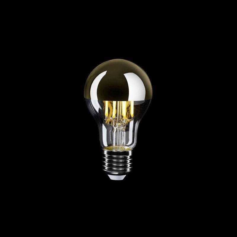 Λάμπα LED αντεστραμένου καθρέπτου, χρυσό, 230V, A60 7W 650Lm E27 2700Κ, DIM - Α12 -  Τεμ.