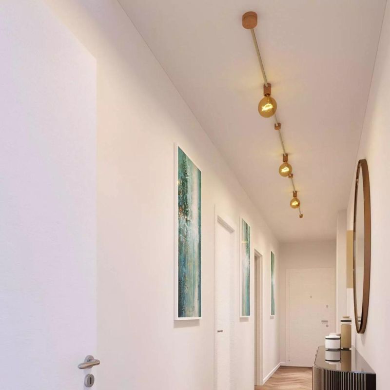 FILE DIY Kit- 5m πλακέ καλώδιο γιρλάντας φυσικό σκοινί γιούτα CN06 και 7 ξύλινα αξεσουάρ -  Τεμ.
