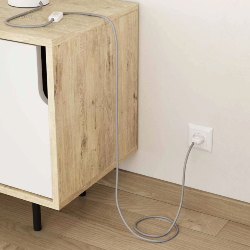 Στρογγυλό Υφασμάτινο Καλώδιο αλουμινίου Vertigo - ERM46 2x0,75mm, Λευκό -  Μέτρ