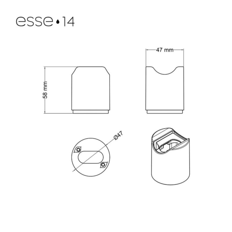 Φωτιστικό τοίχου ή οροφής esse14 για λάμπα LED S14d - Αδιάβροχο IP44 - Μαύρο -  Τεμ.