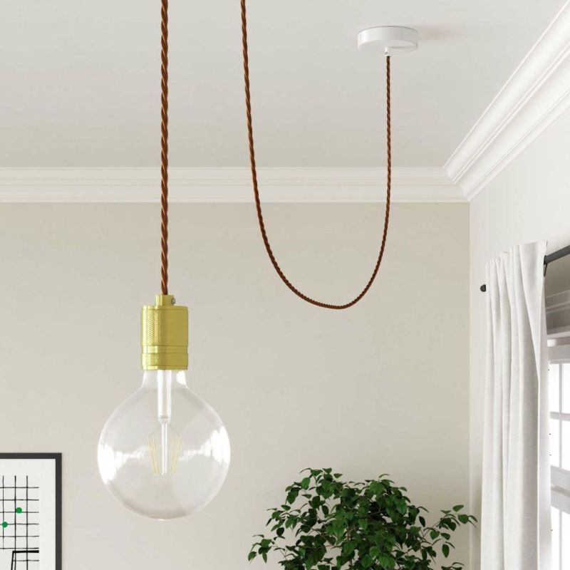 Στριφτό Υφασμάτινο καλώδιο - TM15  2x0,75mm, Καφέ. -  Μέτρ