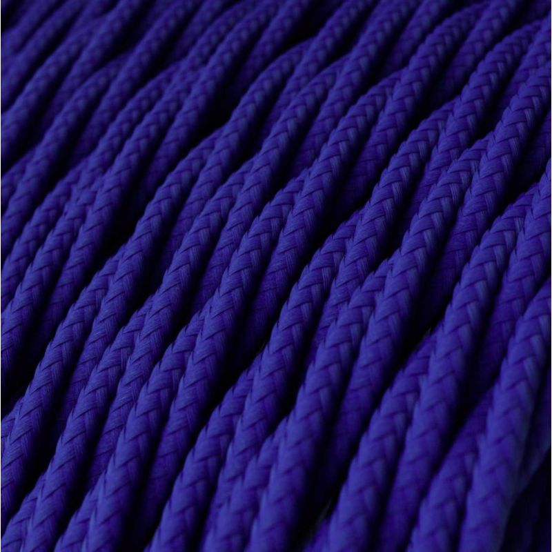 Στριφτό Υφασμάτινο καλώδιο - TM15  2x0,75mm, Μπλε. -  Μέτρ