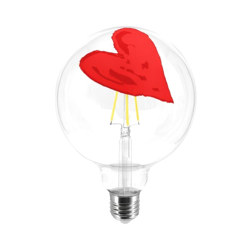 Λάμπα LED γλόμπος, (Pop Heart) G125 4,5W 470Lm E27 2700K Ρυθμιζόμενης έντασης - Κόκκινο -  Τεμ.