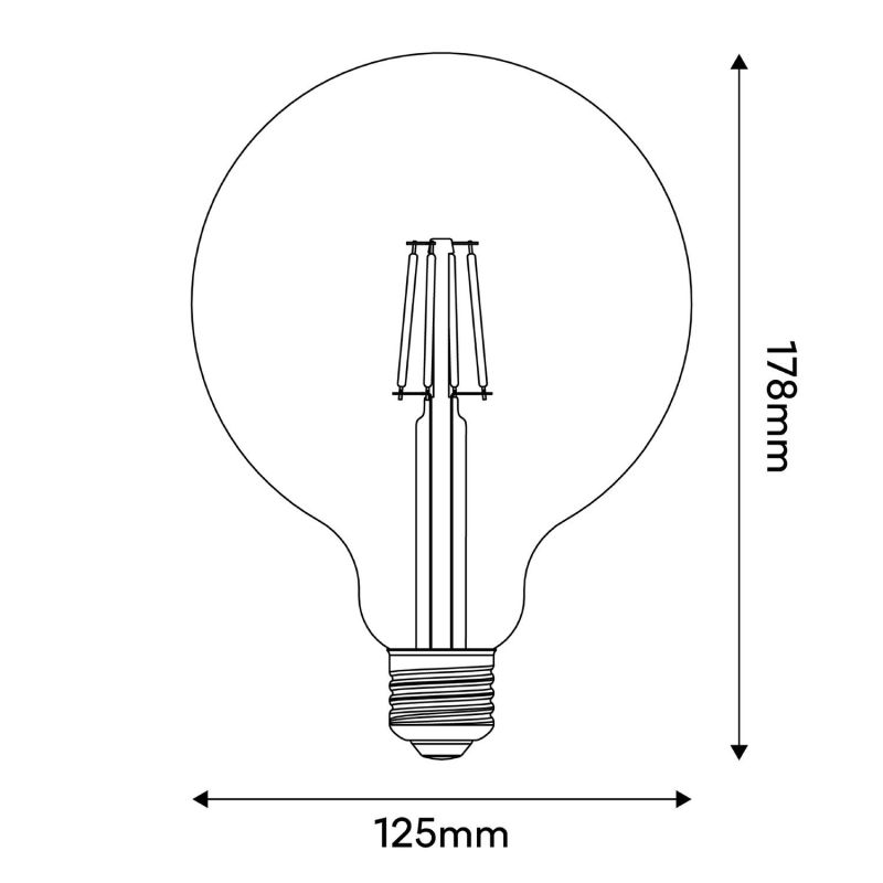 Λάμπα LED γλόμπος, (Dream) G125 4,5W 470Lm E27 2700K Ρυθμιζόμενης έντασης -  Τεμ.