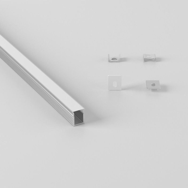 Σετ Προφίλ Απλό Ασημί 9x5,6 με Κάλυμμα OPAL (2m) -  Τεμ.