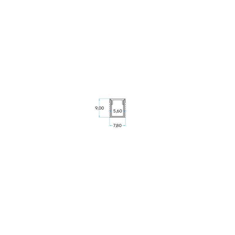 Σετ Προφίλ Απλό Μαύρο 9x5,6 με Κάλυμμα OPAL (2m) -  Τεμ.