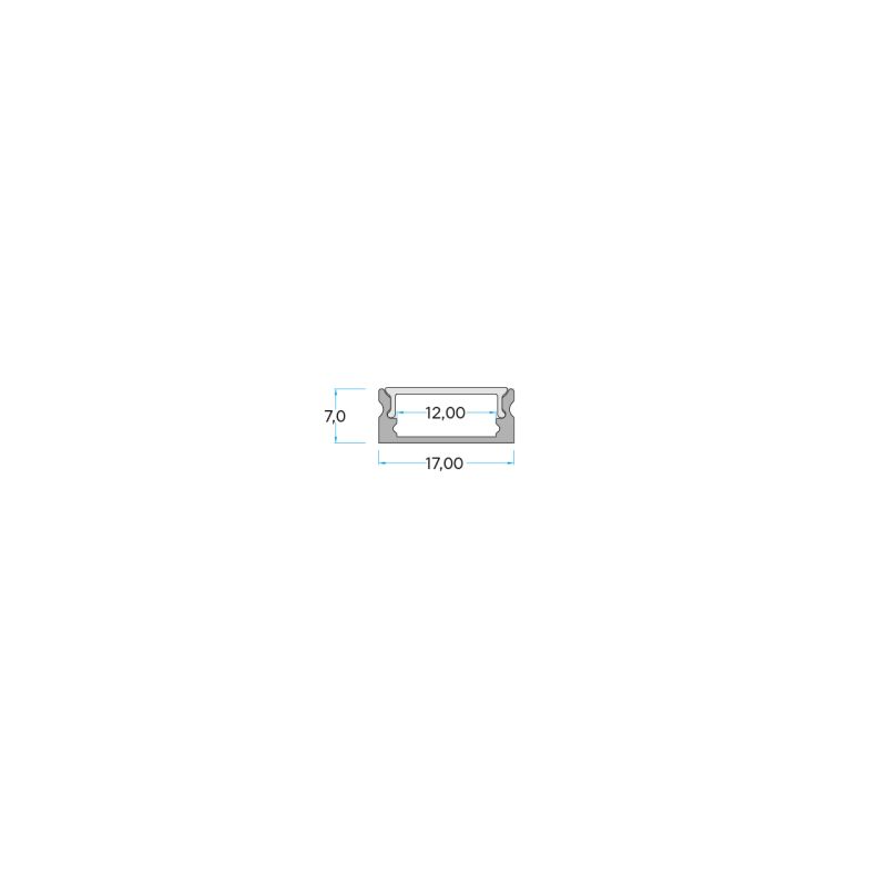 Σετ Προφίλ Απλό Ασημί 6,9x12,6 με Κάλυμμα OPAL (2m) -  Τεμ.
