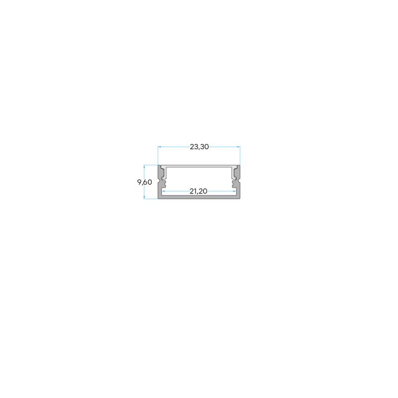 Σετ Προφίλ Απλό Λευκό 9,6x21,2 με Κάλυμμα OPAL (2m) -  Τεμ.