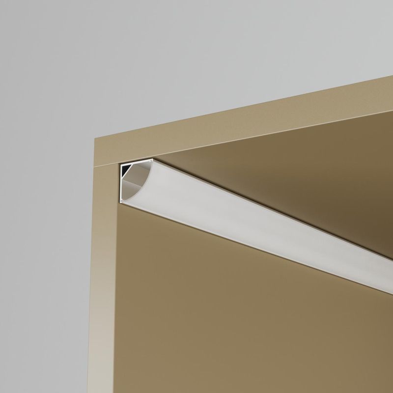 Σετ Προφίλ Γωνιακό Ασημί 15,5x15,5 με Κάλυμμα OPAL (2m) -  Τεμ.