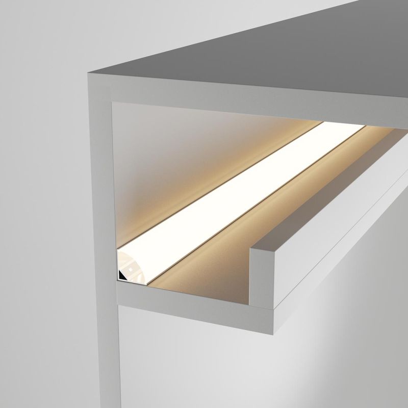 Σετ Προφίλ Γωνιακό Ασημί 15,5x15,5 με Κάλυμμα OPAL (2m) -  Τεμ.