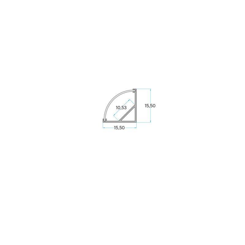 Σετ Προφίλ Γωνιακό Μαύρο 15,5x15,5 με Κάλυμμα OPAL (2m) -  Τεμ.