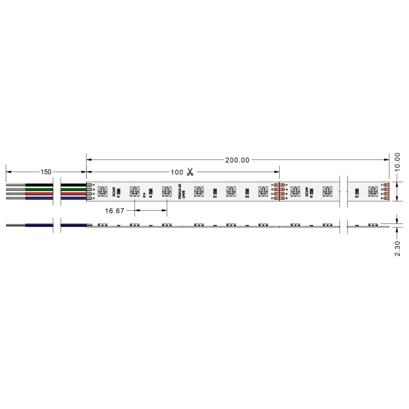 Ταινία LED TΩRA RGB 14,4 Watt/m 24V IP20 60 LED/m 5m -  Τεμ.