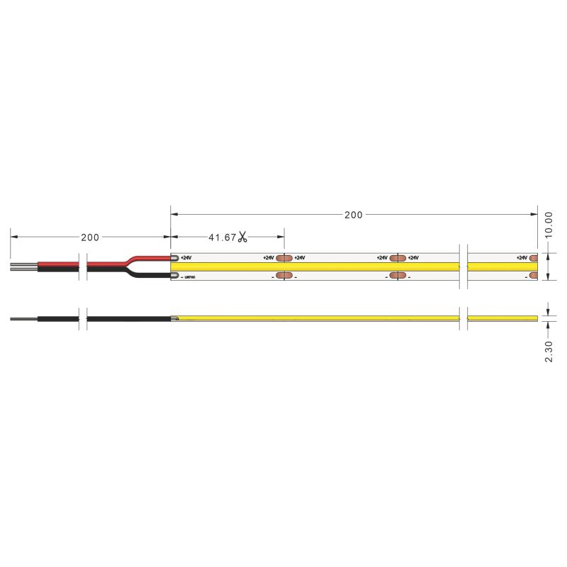 Ταινία LED TΩRA COB 9 Watt/m CRI90 IP20 384 LED/m 4000K 5m -  Τεμ.