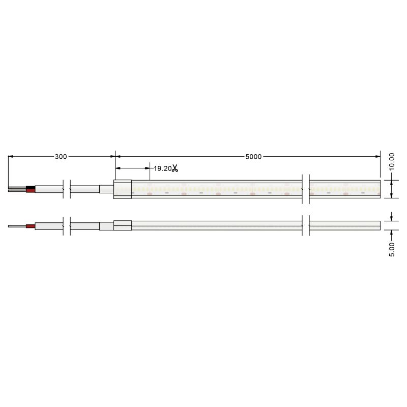 Ταινία LED TΩRA COB 12 Watt/m 24V CRI90 IP67 416 LED/m 2700K 5m -  Τεμ.