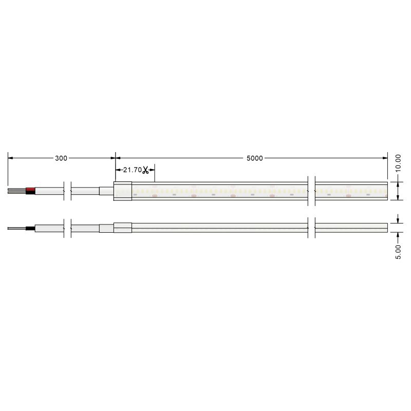 Ταινία LED TΩRA COB 9 Watt/m 24V CRI90 IP67 368 LED/m 4000K 5m -  Τεμ.