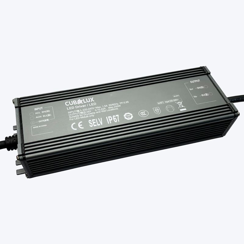 Τροφοδοτικό Μεταλλικό Cubalux IP67 24V 250W -  Τεμ.